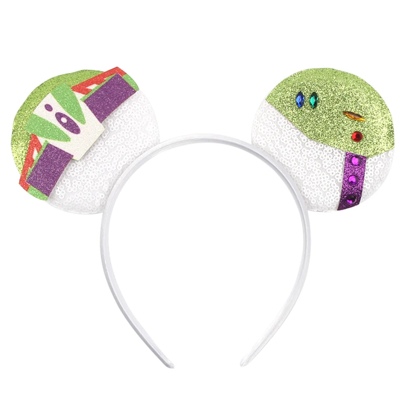 Cartoon Mouse Ear Headband Sequins Bow Hairband Space Astronaut Cowboy Party Hair Accessory for Women Cosplay Costume Headwear