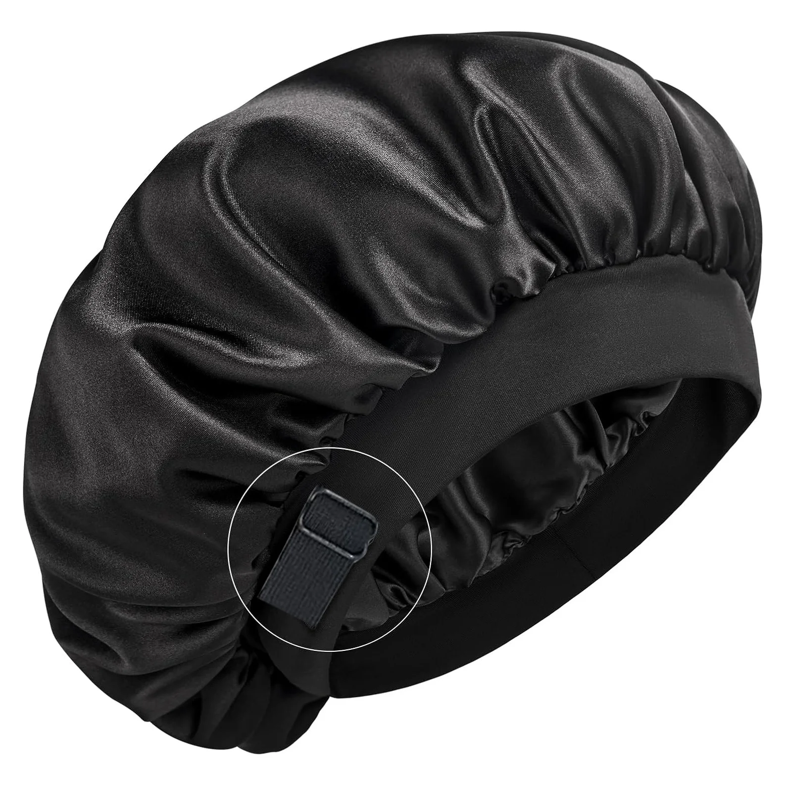 100% Mulberry Silk Sleep Cap for Women, Adjustable Satin Bonnet for Sleeping