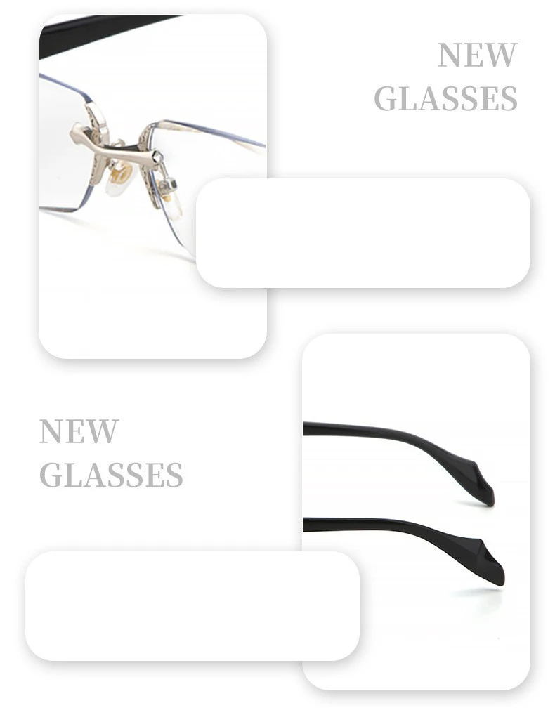 2024 Retro Frameless Ultra Light Women Men Reading Glasses Blocking Blue Light Computer Presbyopia Eyewear Eyeglasses +1.0..+4.0