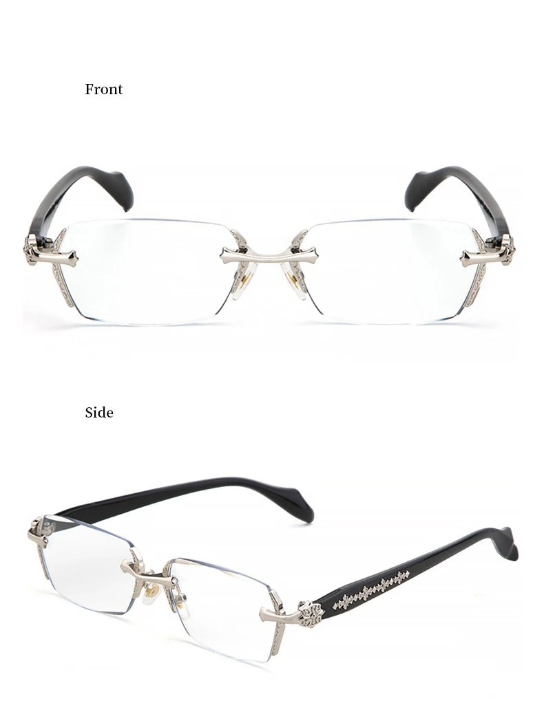 2024 Retro Frameless Ultra Light Women Men Reading Glasses Blocking Blue Light Computer Presbyopia Eyewear Eyeglasses +1.0..+4.0