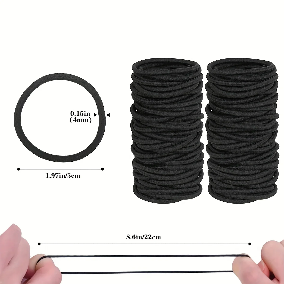 20/30/50/100pcs Women Hair Accessories Black Simple Girl Elastic Hair Ropes Durable Hair Rings Casual Ponytail Hair Scrunchies