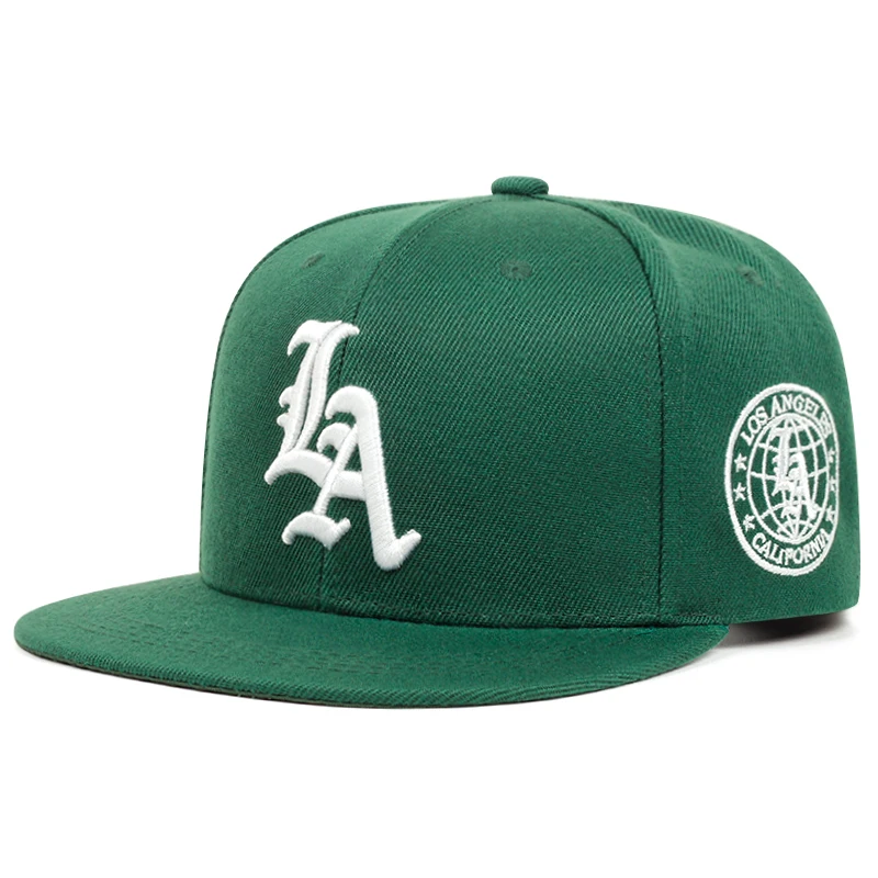 2025 New Los Ange Earth Letter Embroidered Cotton Flat Edge Hat Women Simple Baseball Hat Sunshade Hat Men's Outdoor HipHop Hat