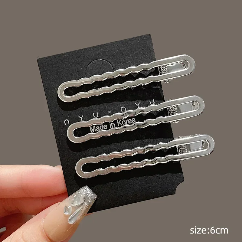 3Pcs/Set Sweet Fashion Metal Hairpin Non Slip Hairpin Geometric Hollow Hair Pin Women Barrettte Hair Clip