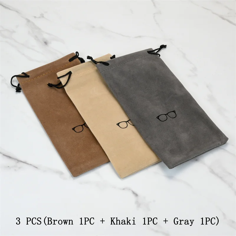 Fashion Portable Glasses Case Eyewear Accessories Soft Eyeglasses Bag Sunglasses Bags Solid Color Drawstring Pouch Bags