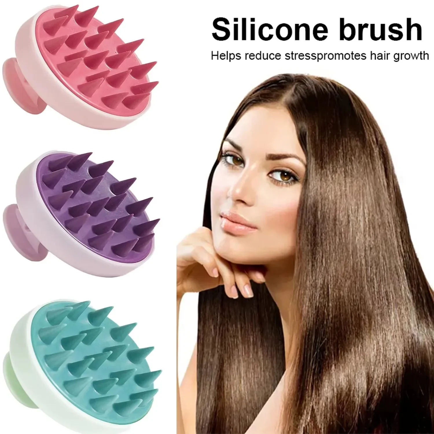 WANMEI Silicone Shampoo Brush Head Scalp Massage Comb Hair Washing Combs Bath Shower Body Massage Brushes Hair Care Tools