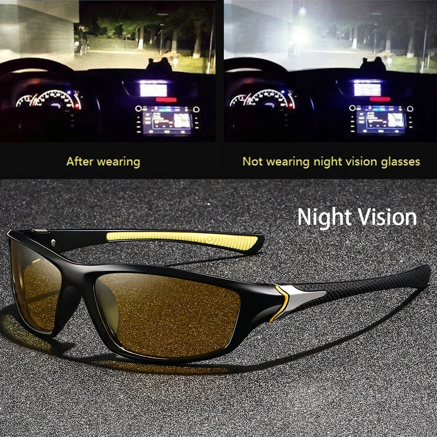 Fashion Vintage Square Frame Unisex Night Vision Glasses Reduce Visual Fatigue Lenses Anti-Glare Anti-Reflective Eyewear