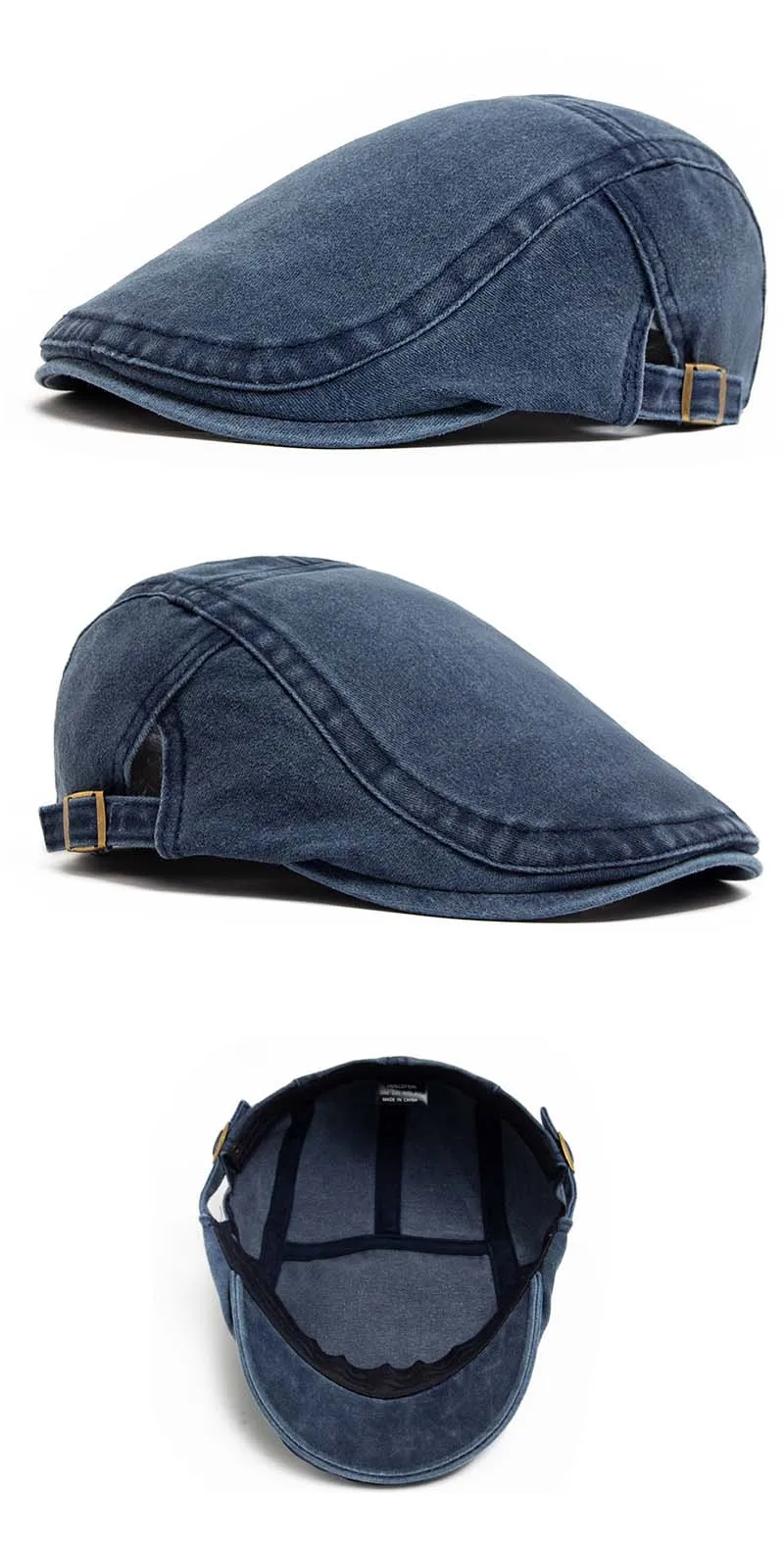 Hot sale Vintage Painter Beret Unisex Fashion Flat Visor Cap Casual Autumn Retro Cotton Solid Newsboy Hat Summer Adjustable