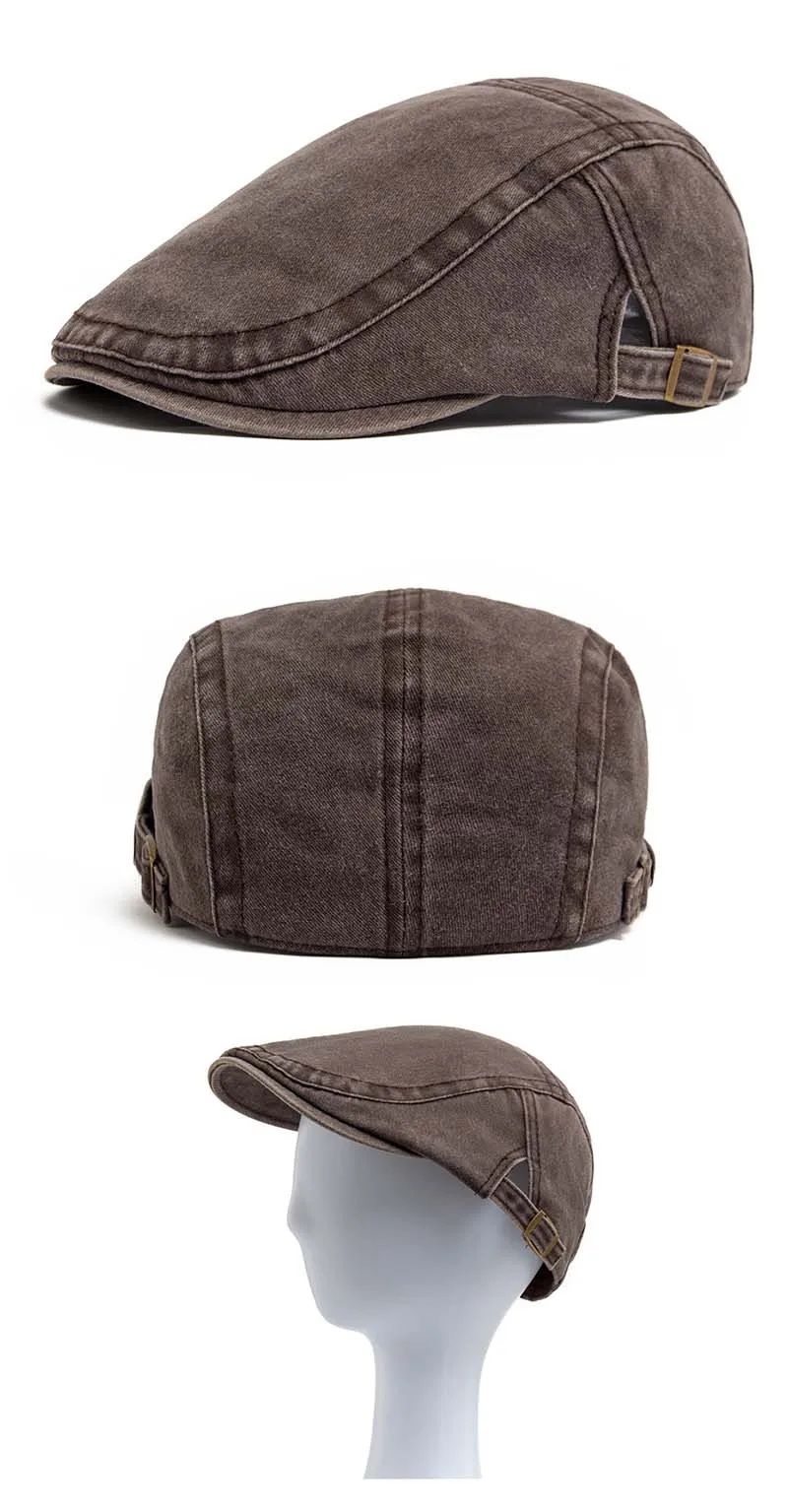 Hot sale Vintage Painter Beret Unisex Fashion Flat Visor Cap Casual Autumn Retro Cotton Solid Newsboy Hat Summer Adjustable