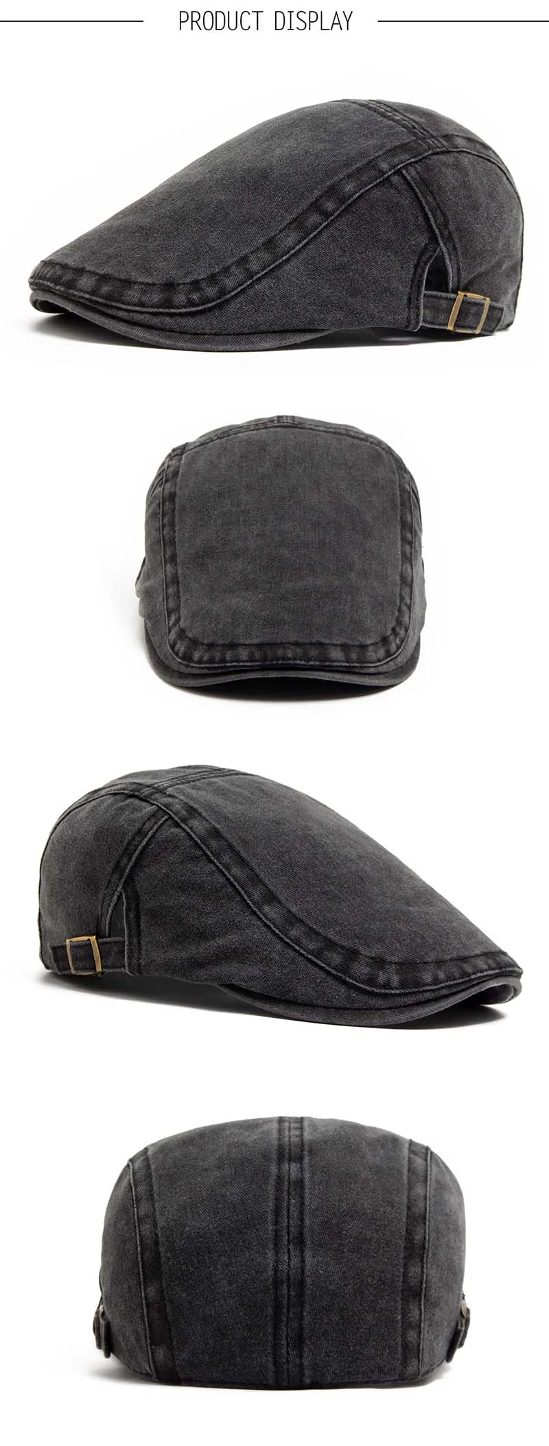 Hot sale Vintage Painter Beret Unisex Fashion Flat Visor Cap Casual Autumn Retro Cotton Solid Newsboy Hat Summer Adjustable