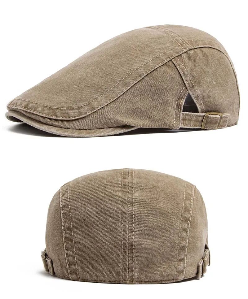 Hot sale Vintage Painter Beret Unisex Fashion Flat Visor Cap Casual Autumn Retro Cotton Solid Newsboy Hat Summer Adjustable
