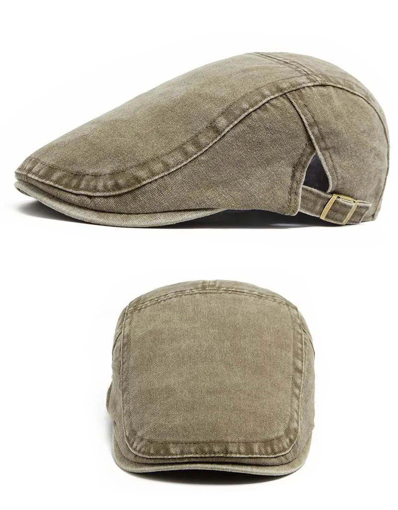 Hot sale Vintage Painter Beret Unisex Fashion Flat Visor Cap Casual Autumn Retro Cotton Solid Newsboy Hat Summer Adjustable