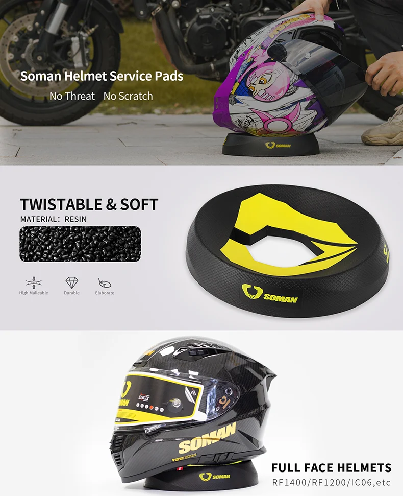 Motorcycle Helmet Stands Round Helmet Donut Ring Service Pad Portable for Clean Visor Remove Pads and Installing Equipments