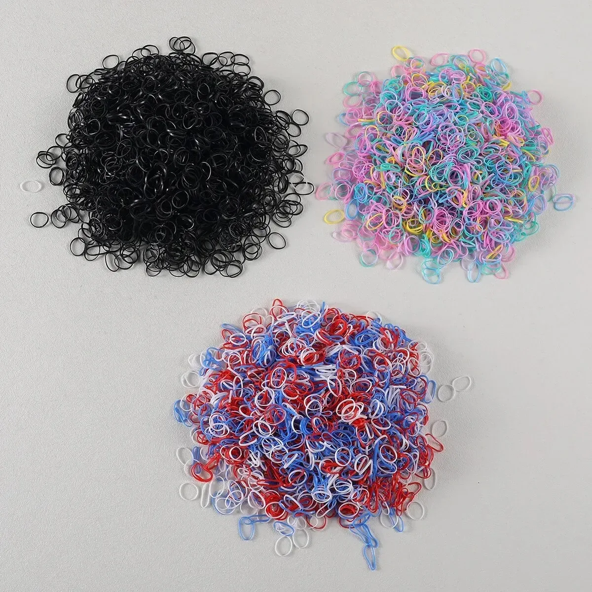 1500PCS Disposable Rubber Band Hair Ties for Girls Colorful Children's Headband Ponytail Holder Kids Hair Accessories
