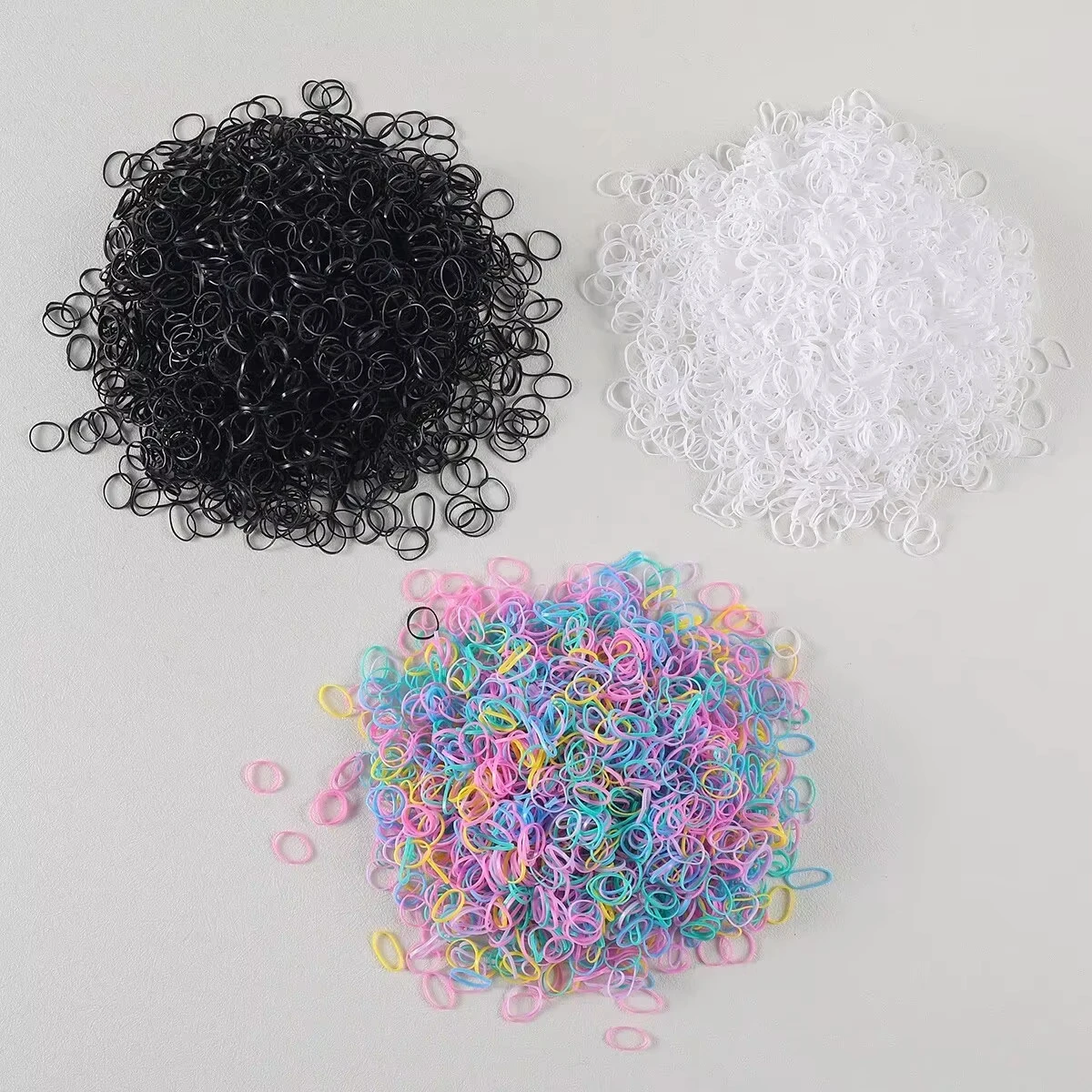 1500PCS Disposable Rubber Band Hair Ties for Girls Colorful Children's Headband Ponytail Holder Kids Hair Accessories