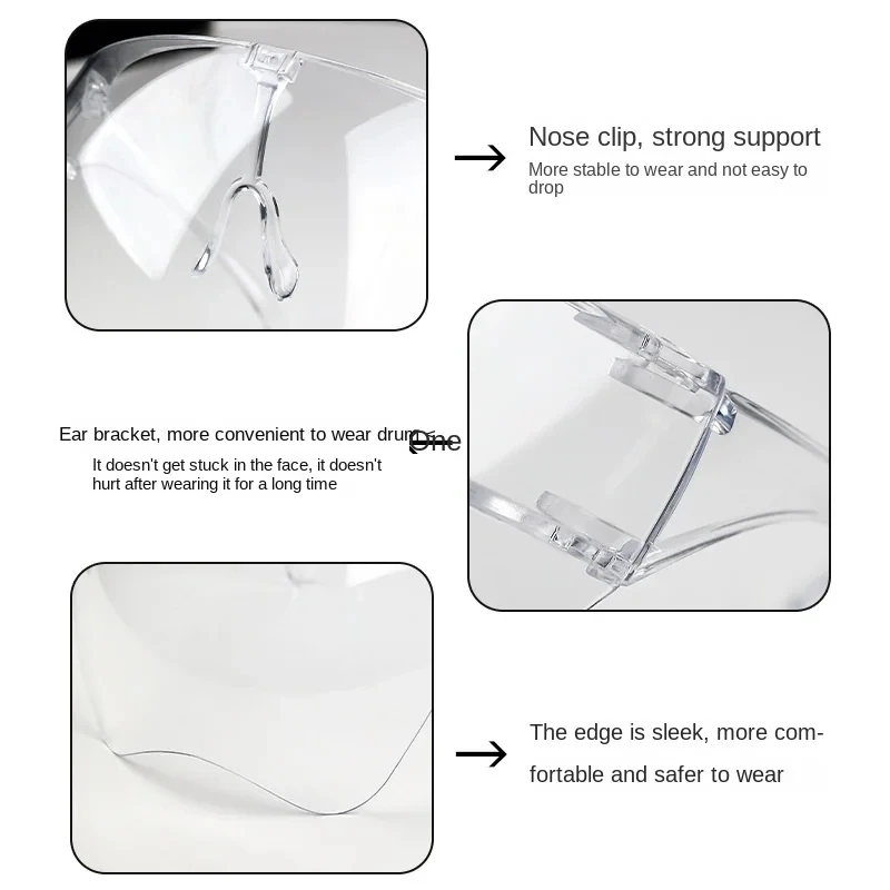 Full Face High-definition Transparent Anti Fog Anti Splash Protective Mask High Transparency Goggles Nail Art Tool