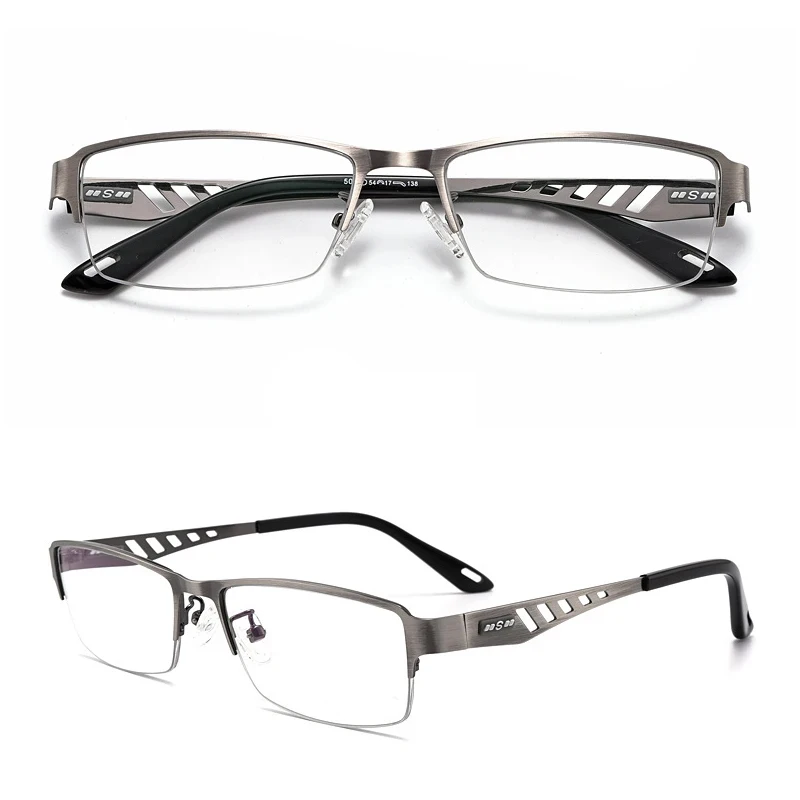 2025 Adjustment Photochromic Multifocal Reading Glasses Men Progressive Anti-Blue Ray Business Spectacles Half-Frame +1.0-3.5