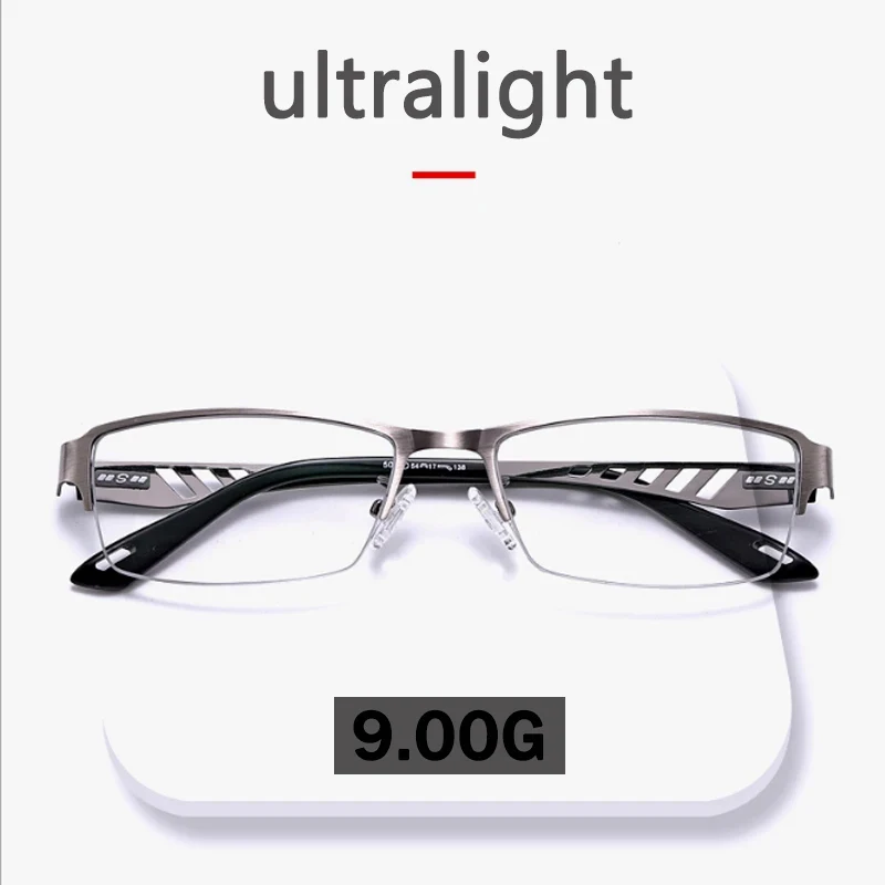 2025 Adjustment Photochromic Multifocal Reading Glasses Men Progressive Anti-Blue Ray Business Spectacles Half-Frame +1.0-3.5