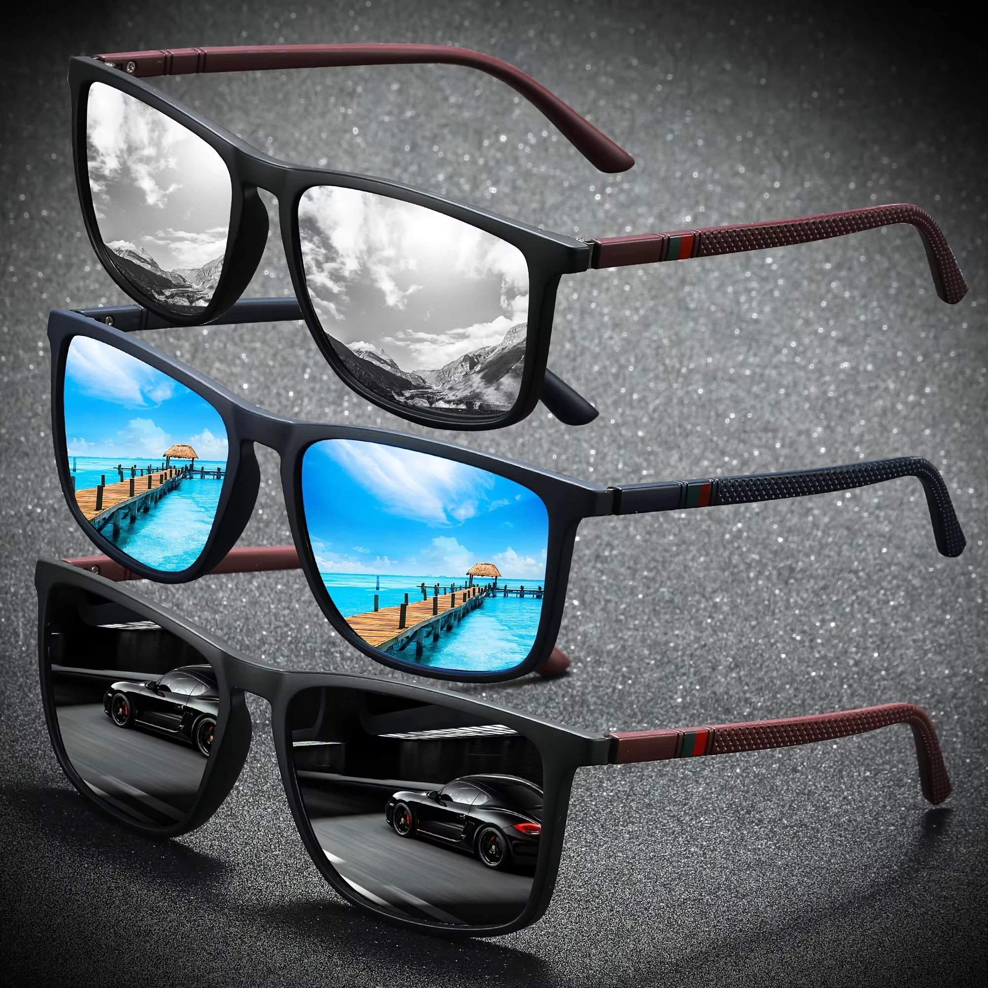 2025 Square Polarized Protective Sunglasses Anti Glare Sun Shades For Summer Party Vacation Travel Driving Fishing UV400