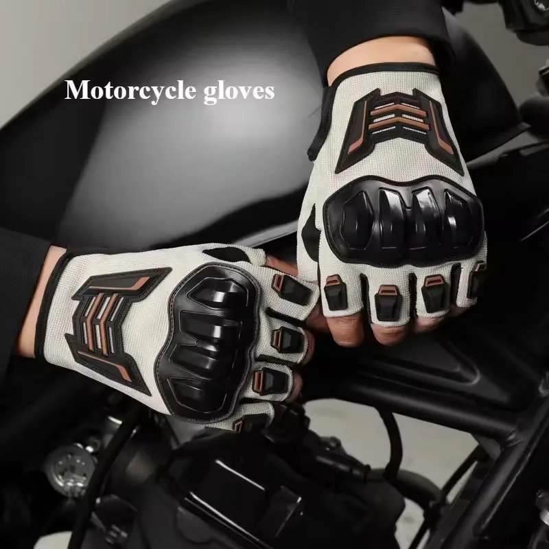 Breathable Motorcycle Gloves Half Finger Wear-Resistant Anti-Slip Racing for Outdoor Cycling Electric Bike Anti-Fall Protection
