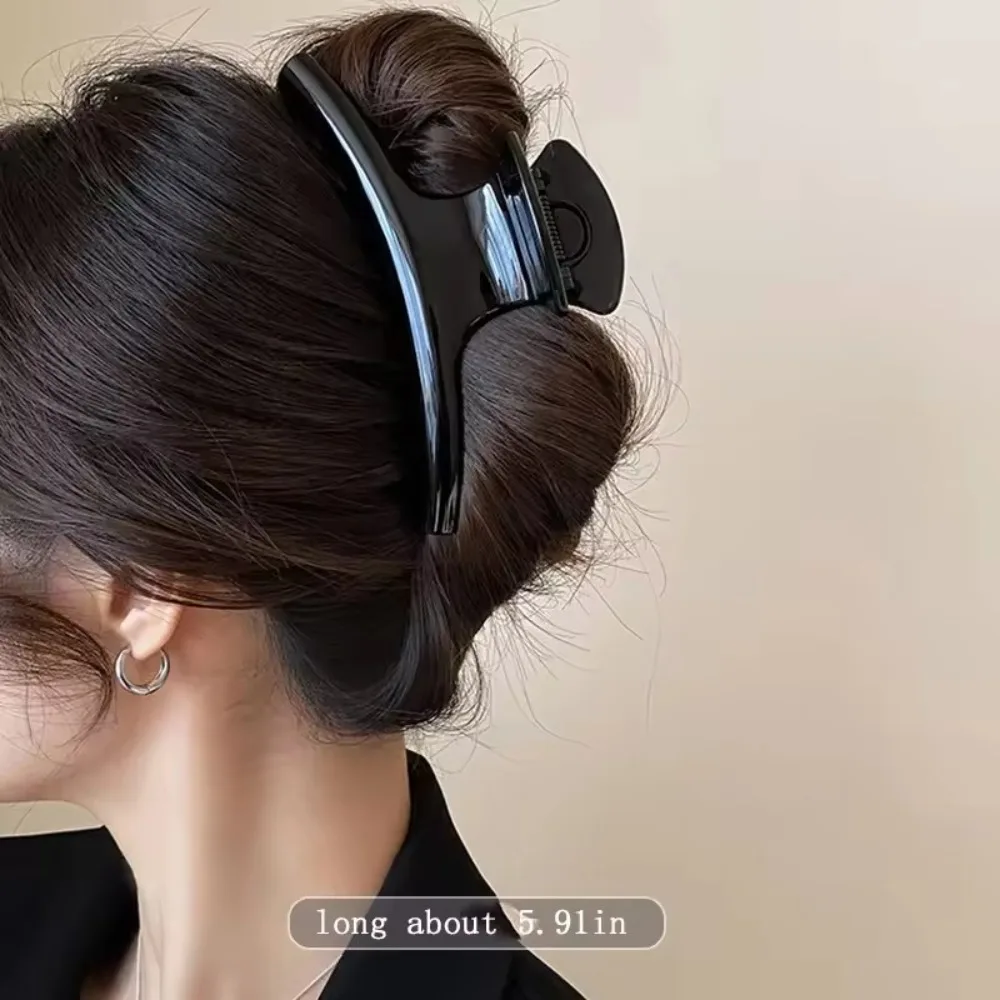 Elegant Solid 5.91in Large Hair Claw For Women Hair Ornament Long Thick Hair Hold Headband Claw Clip HairClip HairAccessories