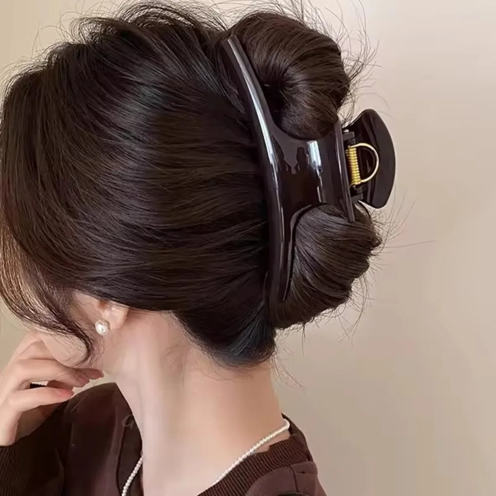 Elegant Solid 5.91in Large Hair Claw For Women Hair Ornament Long Thick Hair Hold Headband Claw Clip HairClip HairAccessories