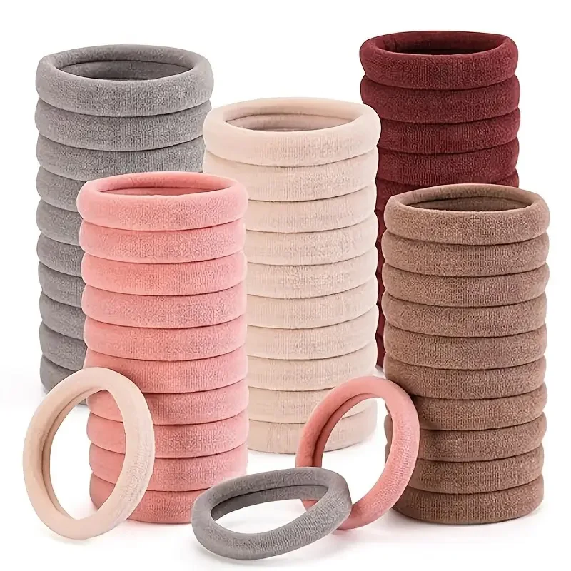 Anti-Slip Scrunchie Hair Tie 50 PCS Women Seamless Elastic Hairband for Running Daily Non-Damage Hair