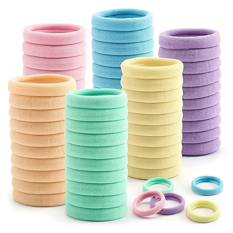 Anti-Slip Scrunchie Hair Tie 50 PCS Women Seamless Elastic Hairband for Running Daily Non-Damage Hair