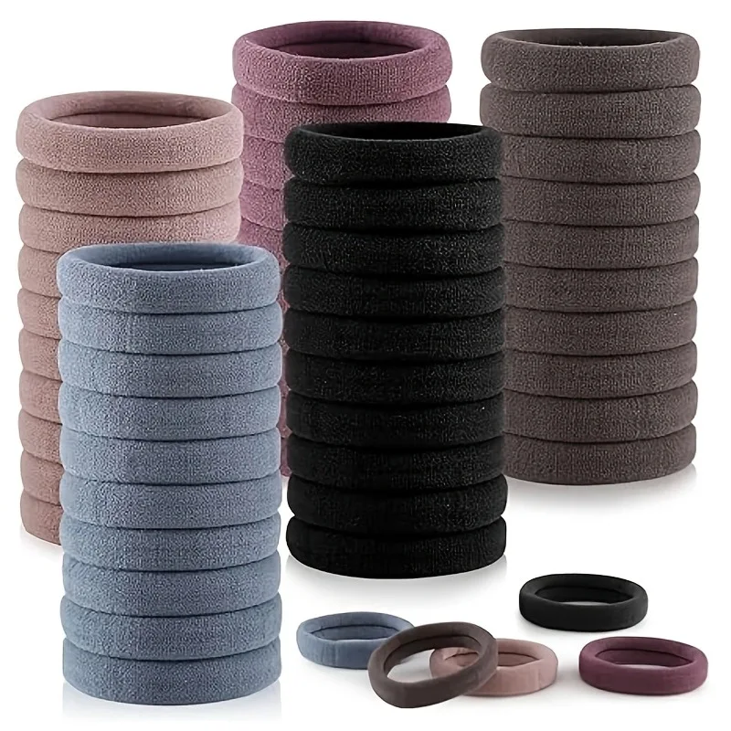 Anti-Slip Scrunchie Hair Tie 50 PCS Women Seamless Elastic Hairband for Running Daily Non-Damage Hair