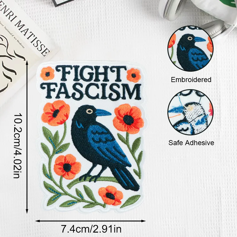 1PC Flowers & Bird Embroidered Patch Iron On Statement Letter Adhesive Badge DIY Gift For Clothes Cap Bag Jacket Trucker Hat