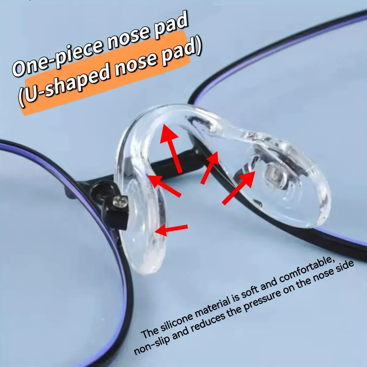 1~100pc Ultra-Soft Silicone Eyeglass Nose Pads Comfort Fit Glasses Frame Accessories Anti-Slip Nose Pads for Sports & Daily Wear