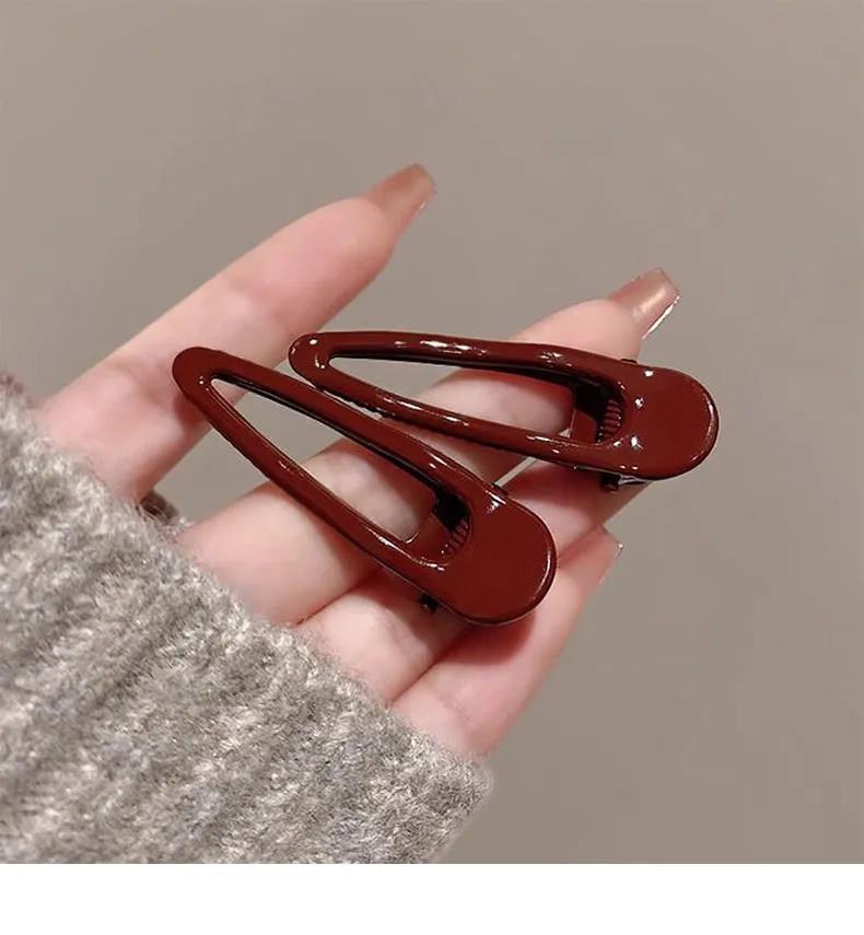 2Pcs Burgundy Hair Clips BB Clip Non-Slip Durable Rectangular Hair Claw Clips Elegant & Minimalist Hair Accessories for Braids