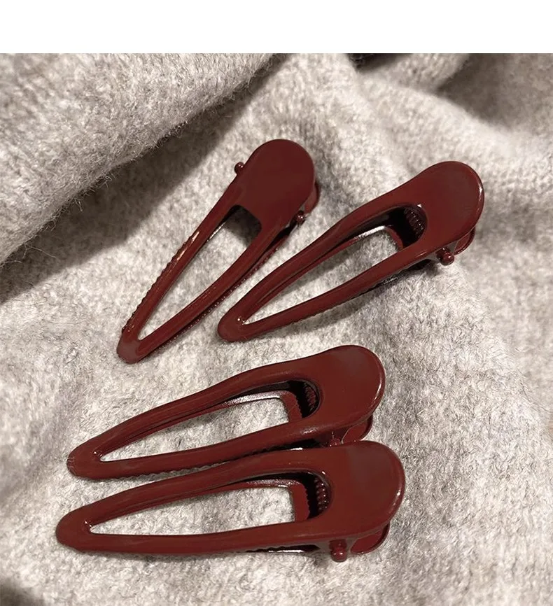 2Pcs Burgundy Hair Clips BB Clip Non-Slip Durable Rectangular Hair Claw Clips Elegant & Minimalist Hair Accessories for Braids
