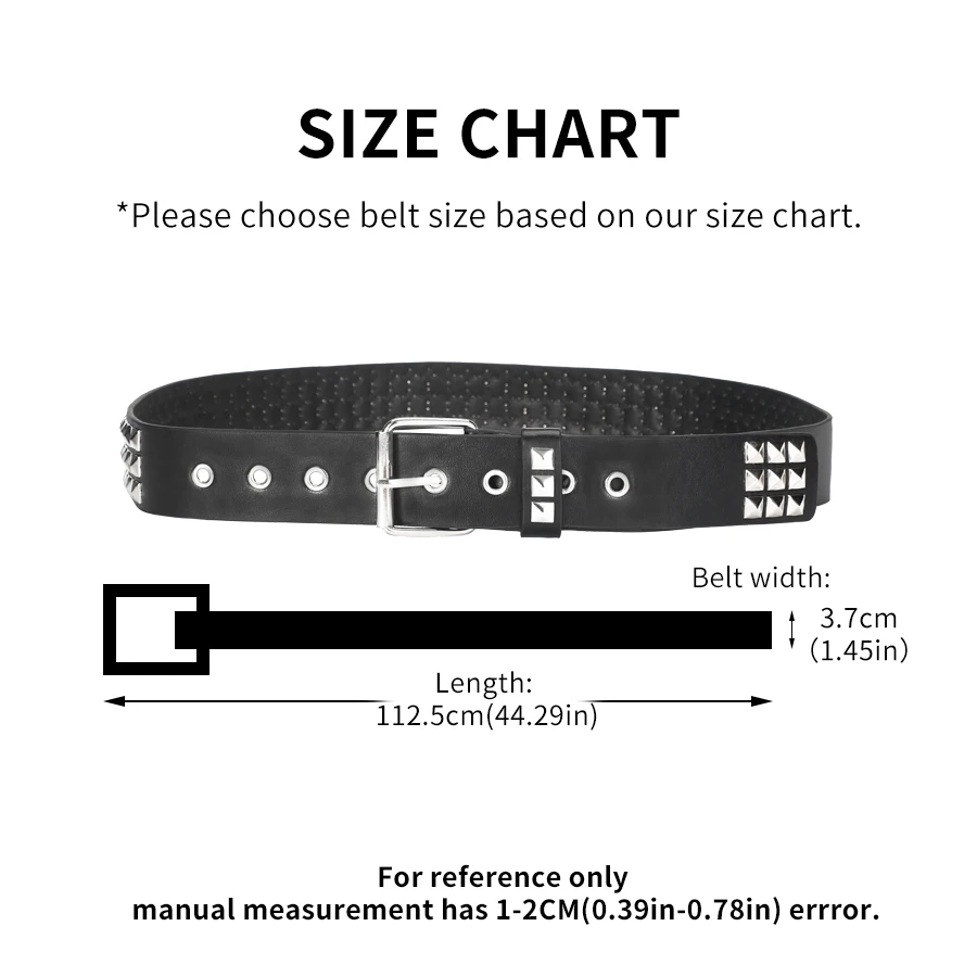Trend Rivet Belt Heavy Metal Belt Men Women Punk Nightclub Rock Style Belt Jeans Belt Y2K Belt Fashion Decoration Women' Belt