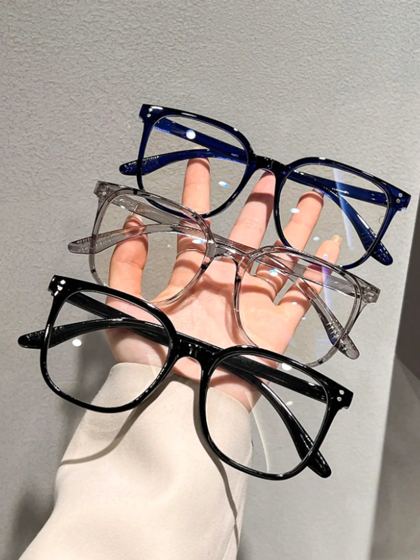 1Pc/3Pcs/4Pcs Unisex Square Frame Blue Light Blocking Glasses - Stylish Campus Look, Face-Flattering Optical Eyewea