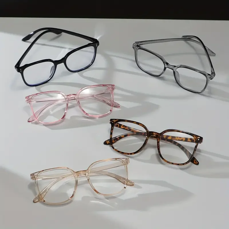 1Pc/3Pcs/4Pcs Unisex Square Frame Blue Light Blocking Glasses - Stylish Campus Look, Face-Flattering Optical Eyewea