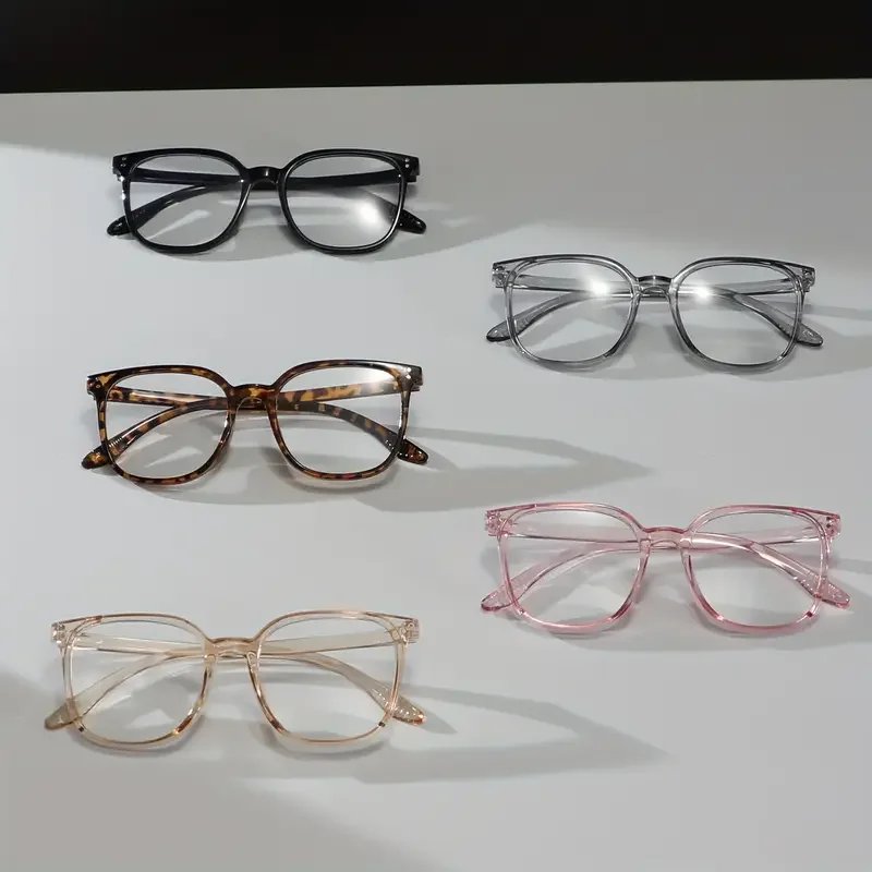 1Pc/3Pcs/4Pcs Unisex Square Frame Blue Light Blocking Glasses - Stylish Campus Look, Face-Flattering Optical Eyewea