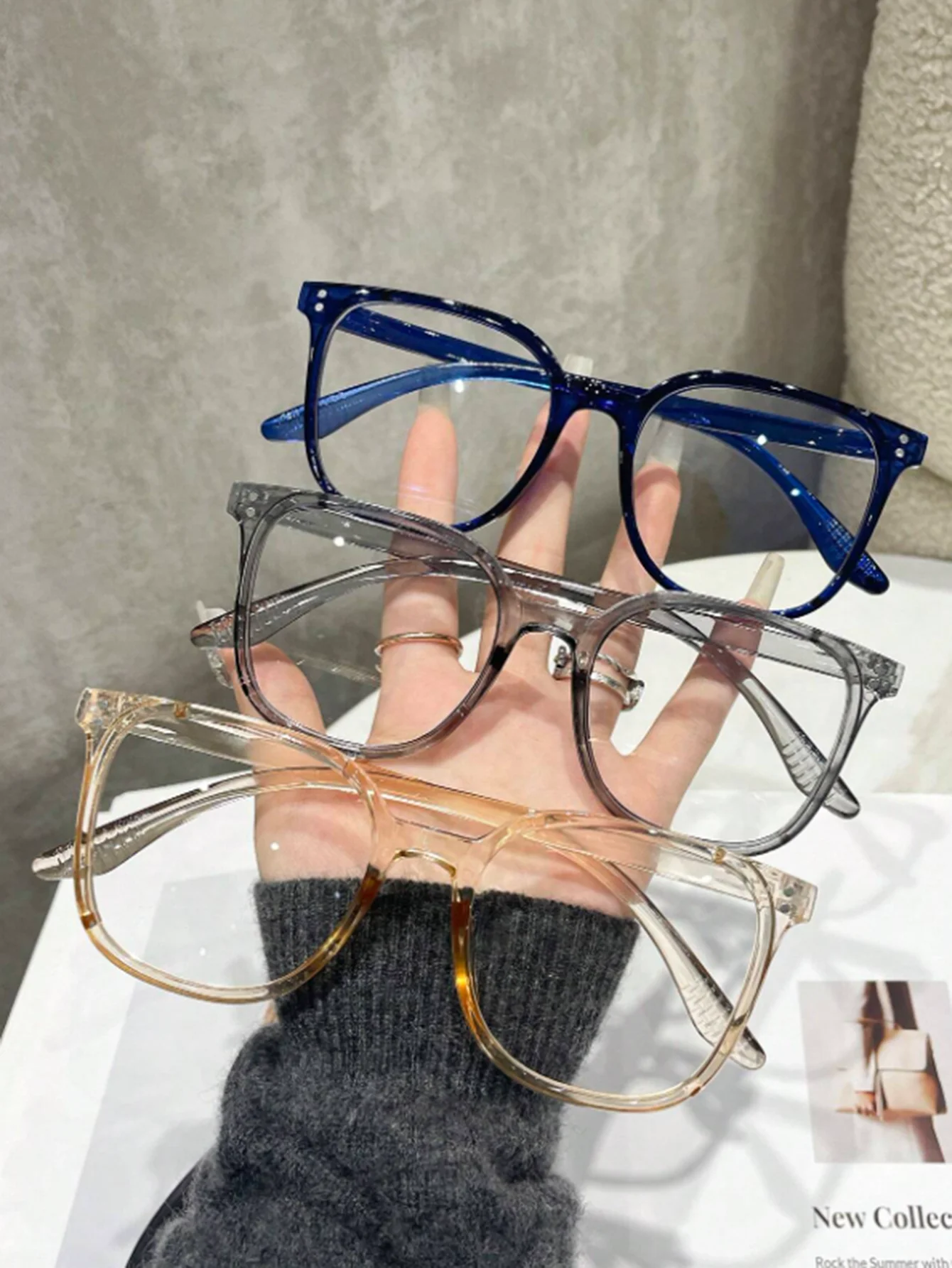 1Pc/3Pcs/4Pcs Unisex Square Frame Blue Light Blocking Glasses - Stylish Campus Look, Face-Flattering Optical Eyewea