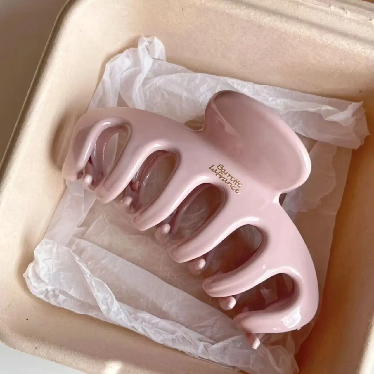 Korean Large Size Acrylic Dragon Bone Shark Hair Clip French Style Polka Point Arc Back of Head Hair Claw Clamp Hair Accessories