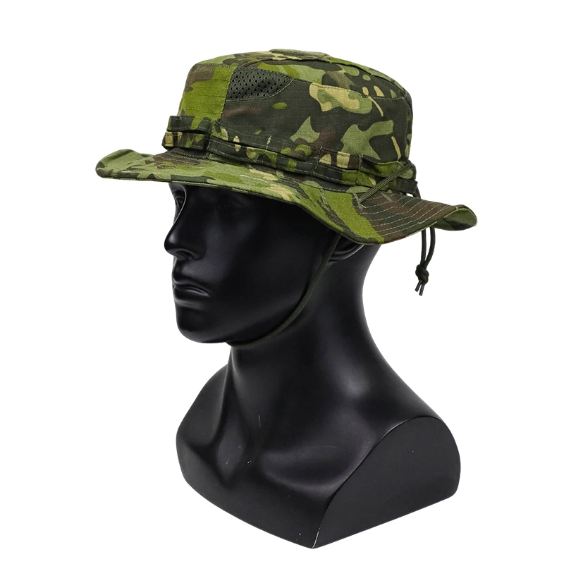 2026 New Camo Tactical Enthusiasts Square Pocket Bonnie Cap Outdoor Bucket Benny Hats Multicam Fishing Hiking Outdoor Sun Caps
