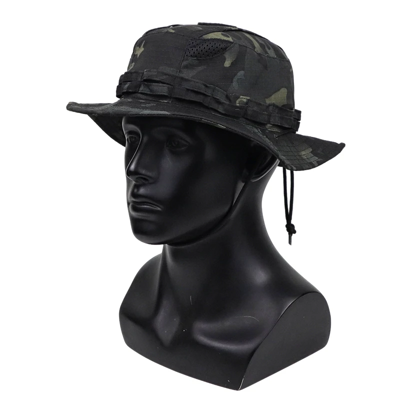 2026 New Camo Tactical Enthusiasts Square Pocket Bonnie Cap Outdoor Bucket Benny Hats Multicam Fishing Hiking Outdoor Sun Caps