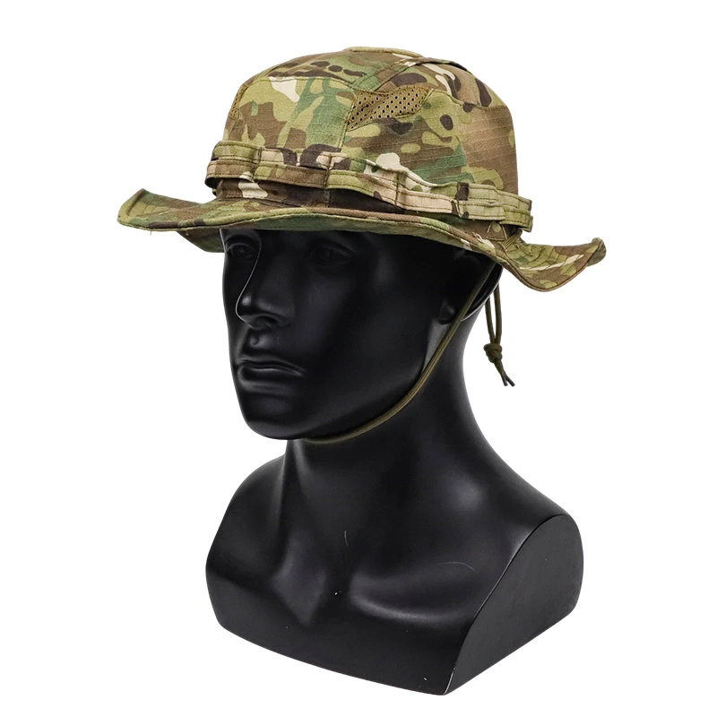 2026 New Camo Tactical Enthusiasts Square Pocket Bonnie Cap Outdoor Bucket Benny Hats Multicam Fishing Hiking Outdoor Sun Caps