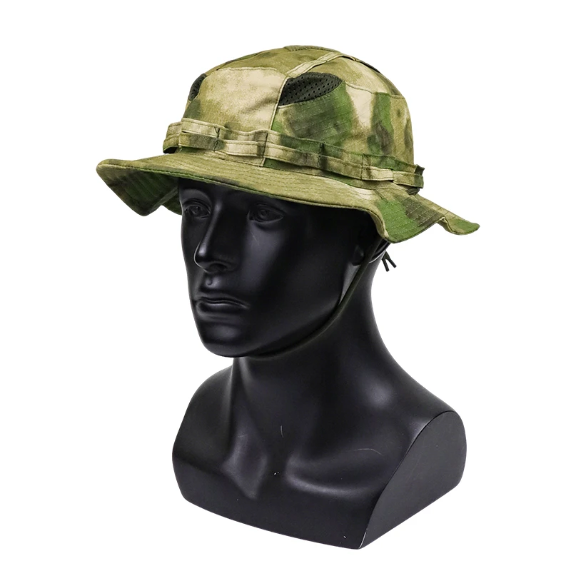 2026 New Camo Tactical Enthusiasts Square Pocket Bonnie Cap Outdoor Bucket Benny Hats Multicam Fishing Hiking Outdoor Sun Caps