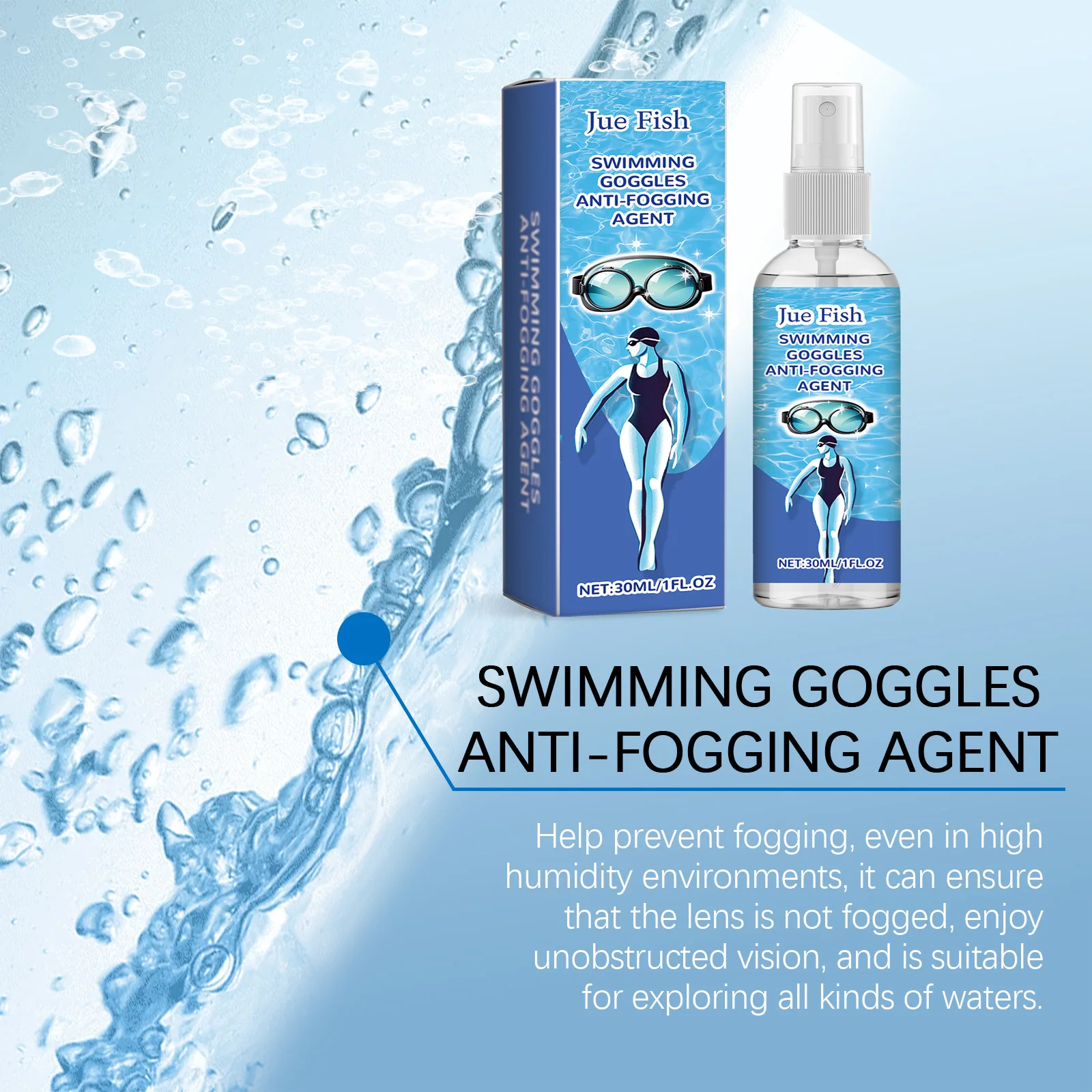 Professional Anti-Fog Spray for Goggles & Glasses Swimming & Diving Multi-Scene Prevent Fogging Clean Lens Restore Clear Vision