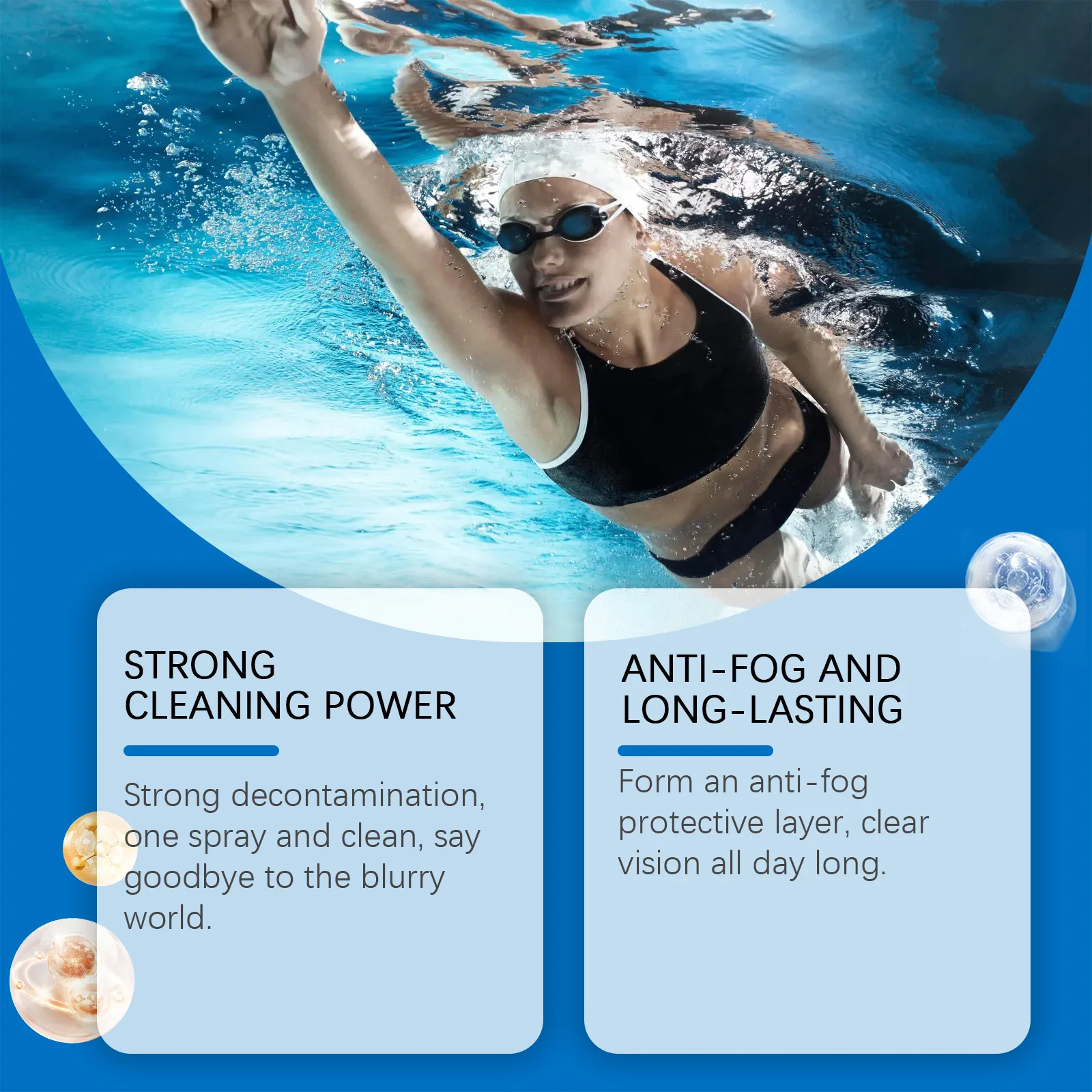Professional Anti-Fog Spray for Goggles & Glasses Swimming & Diving Multi-Scene Prevent Fogging Clean Lens Restore Clear Vision