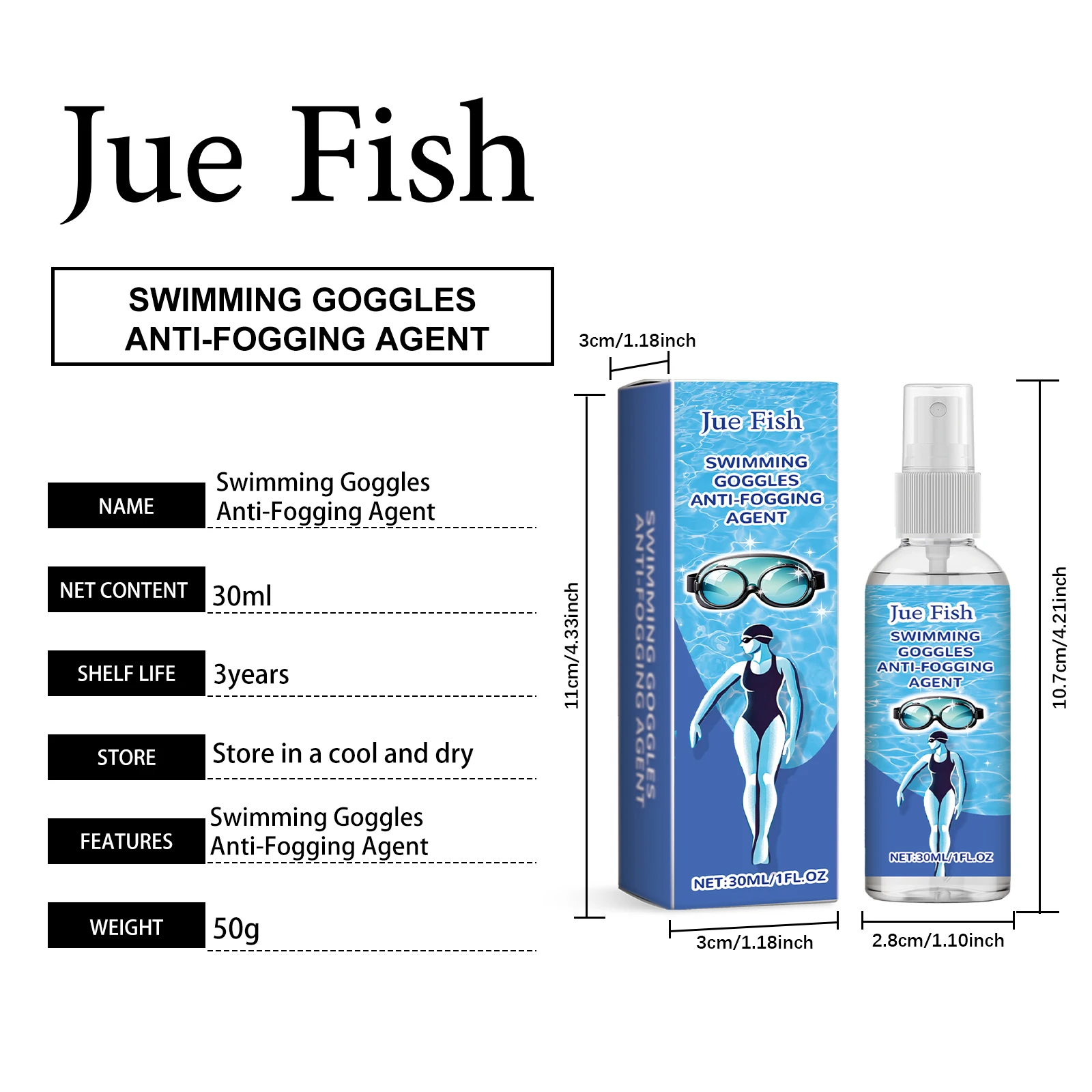 Professional Anti-Fog Spray for Goggles & Glasses Swimming & Diving Multi-Scene Prevent Fogging Clean Lens Restore Clear Vision