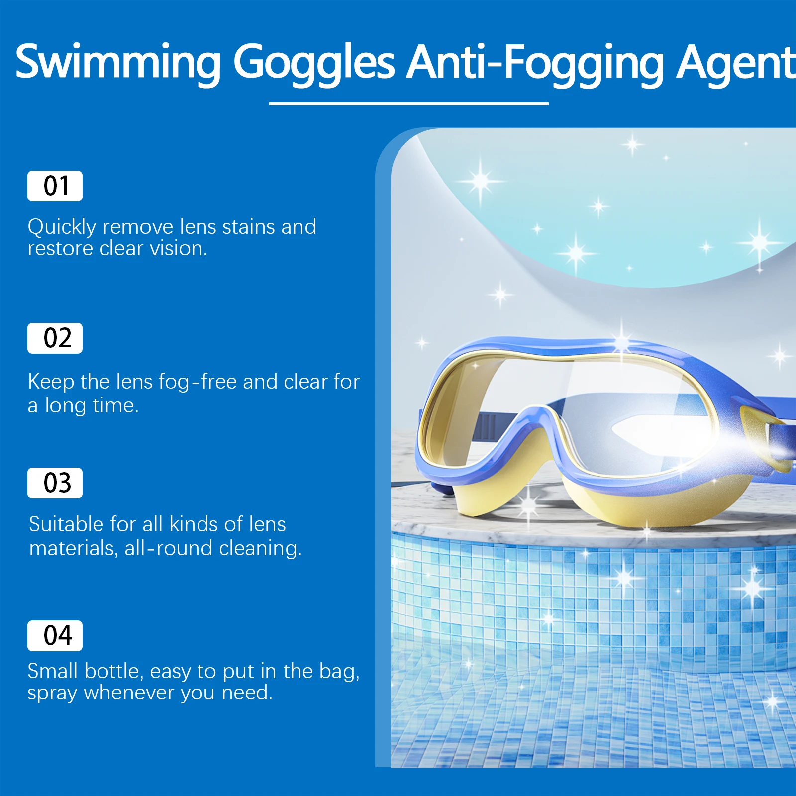 Professional Anti-Fog Spray for Goggles & Glasses Swimming & Diving Multi-Scene Prevent Fogging Clean Lens Restore Clear Vision