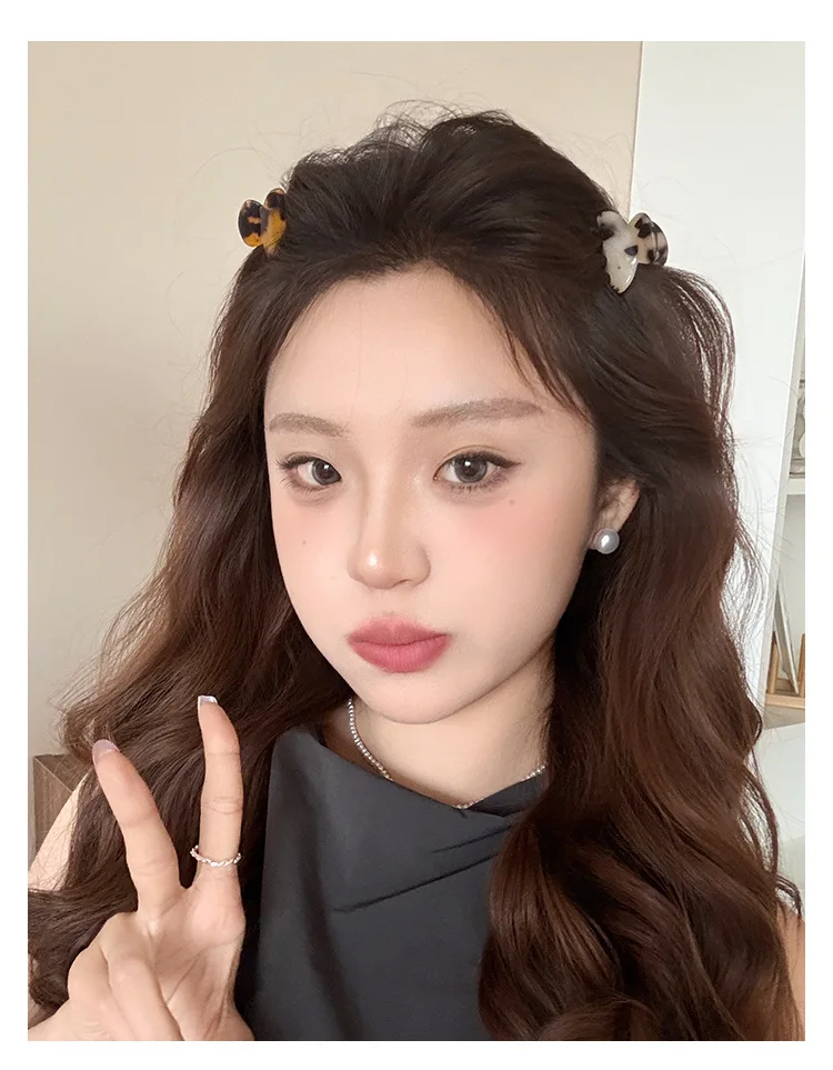 2Pcs/set Sweet Small Acetate Hair Claws Clips for Women&Girl Barrettes Crab Clamp Ponytail Hairpin Fashion Accessories