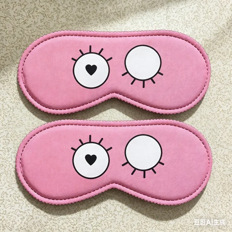 Sleeping Cute Mask Cartoon Pattern Cover Slaapmasker Blockout Eye Comfort Blindfold Concave Light with Women Men Aid Eye Travel