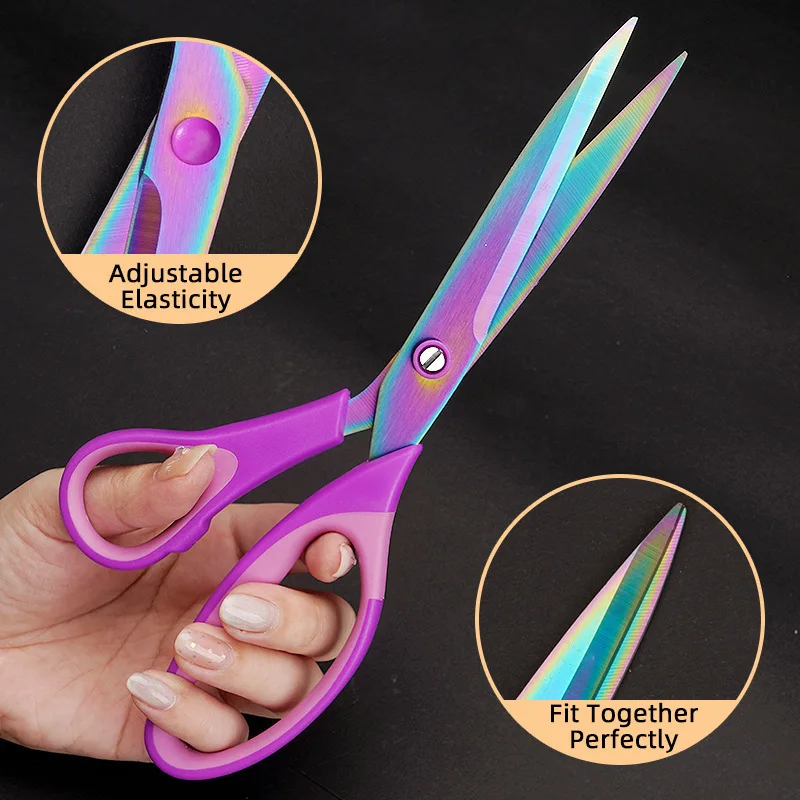 Titanium Craft Scissors Office Tailor Scissors Color Titanium Plated Handmade Scissors Household Sewing Scissors 8/7/5 Inches