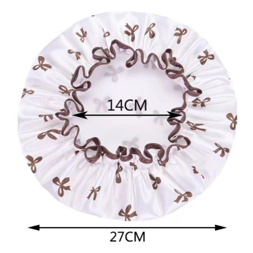 1pc Double Layer Shower Caps, Printed Bonnet, Waterproof Bath Caps Reusable Shower Caps Hair Hat For Women Ladies Spa Salon